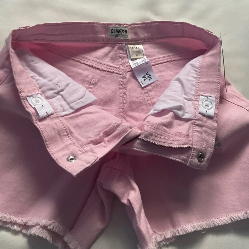OshKosh B'gosh Pink Jean Shorts‎ Raw Hem Girls Size 14